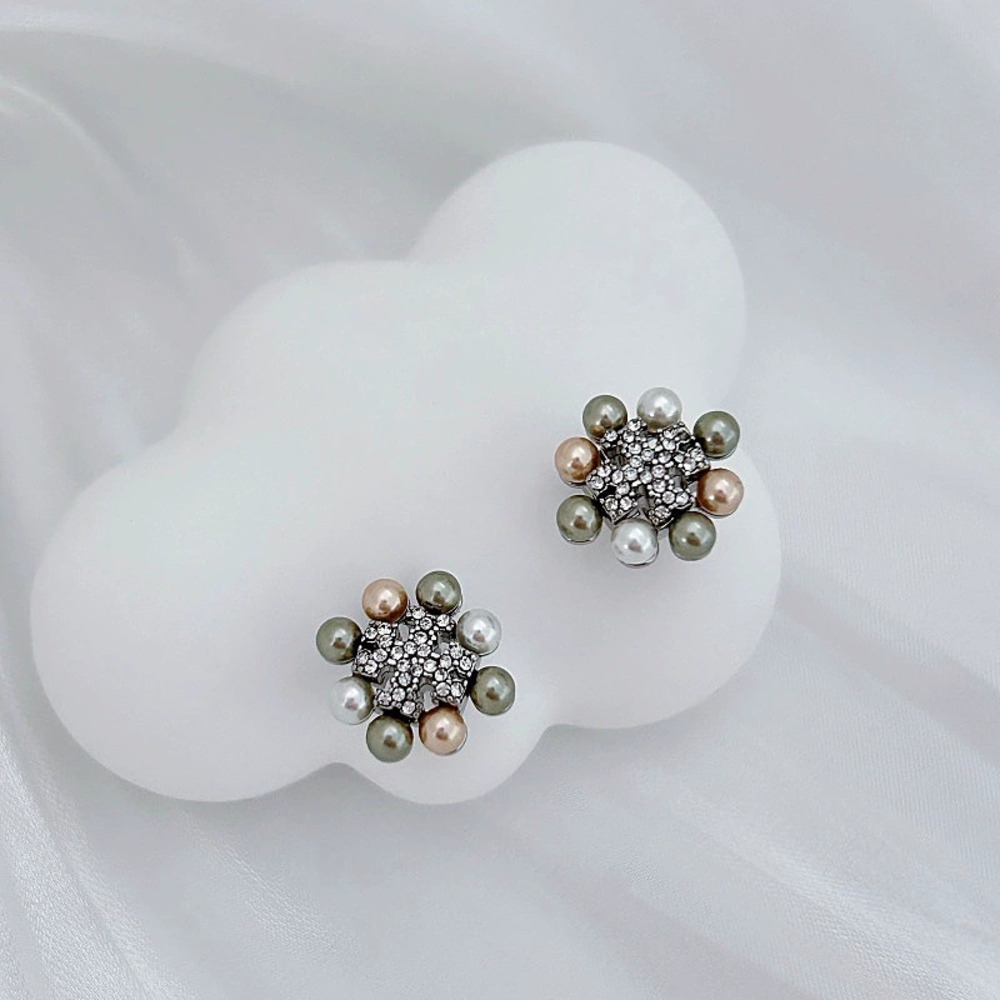 Tory Burch Zircon Pearl Letter Studs